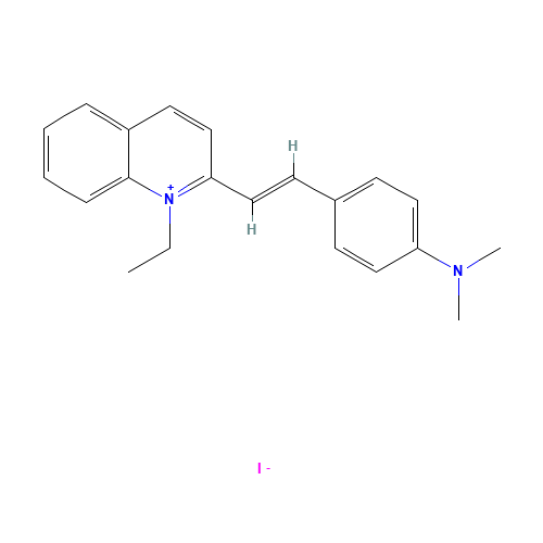 4-[(E)-2-(1-ethylquinolin-1-ium-2-yl)ethenyl]-N,N-dimethylaniline;iodide (CAS: 117-92-0) - Related Chemical Product