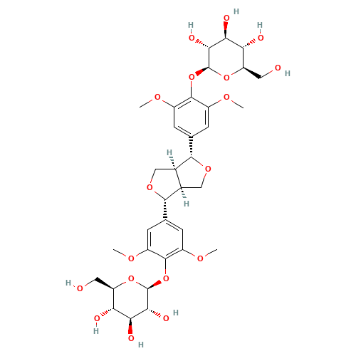 (2S,3R,4S,5S,6R)-2-[4-[(3R,3aS,6R,6aS)-6-[3,5-dimethoxy-4-[(2S,3R,4S,5S,6R)-3,4,5-trihydroxy-6-(hydroxymethyl)oxan-2-yl]oxyphenyl]-1,3,3a,4,6,6a-hexahydrofuro[3,4-c]furan-3-yl]-2,6-dimethoxyphenoxy]-6-(hydroxymethyl)oxane-3,4,5-triol (CAS: 66791-77-3) - Related Chemical Product