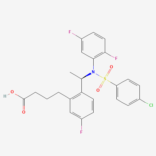4-[2-[(1R)-1-(N-(4-chlorophenyl)sulfonyl-2,5-difluoroanilino)ethyl]-5-fluorophenyl]butanoic acid (CAS: 290315-45-6) - Related Chemical Product