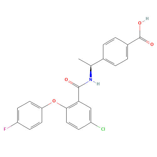 4-[(1S)-1-[[5-chloro-2-(4-fluorophenoxy)benzoyl]amino]ethyl]benzoic acid (CAS: 847728-01-2) - Related Chemical Product