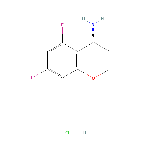 (4R)-5,7-difluoro-3,4-dihydro-2H-chromen-4-amine;hydrochloride (CAS: 1266229-95-1) - Chemical Structure and Molecular Formula 