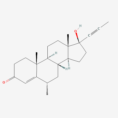 (6S,8R,9S,10R,13S,14S,17S)-17-hydroxy-6,10,13-trimethyl-17-prop-1-ynyl-2,6,7,8,9,11,12,14,15,16-decahydro-1H-cyclopenta[a]phenanthren-3-one (CAS: 79-64-1) - Related Chemical Product