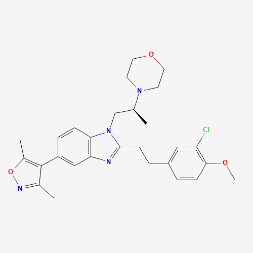 4-[(2S)-1-[2-[2-(3-chloro-4-methoxyphenyl)ethyl]-5-(3,5-dimethyl-1,2-oxazol-4-yl)benzimidazol-1-yl]propan-2-yl]morpholine (CAS: 1613695-14-9) - Related Chemical Product