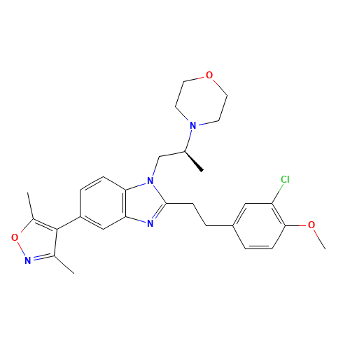 4-[(2S)-1-[2-[2-(3-chloro-4-methoxyphenyl)ethyl]-5-(3,5-dimethyl-1,2-oxazol-4-yl)benzimidazol-1-yl]propan-2-yl]morpholine (CAS: 1613695-14-9) - Related Chemical Product