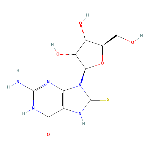 2-amino-9-[(2R,3R,4S,5R)-3,4-dihydroxy-5-(hydroxymethyl)oxolan-2-yl]-8-sulfanylidene-3,7-dihydropurin-6-one (CAS: 26001-38-7) - Related Chemical Product