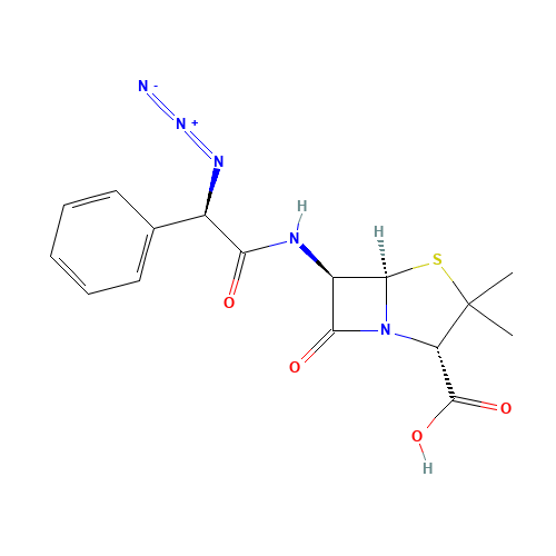 (2S,5R,6R)-6-[[(2R)-2-azido-2-phenylacetyl]amino]-3,3-dimethyl-7-oxo-4-thia-1-azabicyclo[3.2.0]heptane-2-carboxylic acid (CAS: 17243-38-8) - Related Chemical Product