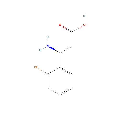 (3S)-3-amino-3-(2-bromophenyl)propanoic acid (CAS: 275826-34-1) - Chemical Structure and Molecular Formula 