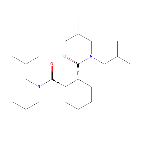(1S,2R)-1-N,1-N,2-N,2-N-tetrakis(2-methylpropyl)cyclohexane-1,2-dicarboxamide (CAS: 80547-18-8) - Chemical Structure and Molecular Formula 