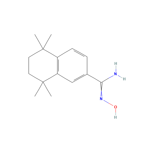 N'-hydroxy-5,5,8,8-tetramethyl-6,7-dihydronaphthalene-2-carboximidamide (CAS: 131331-99-2) - Chemical Structure and Molecular Formula 