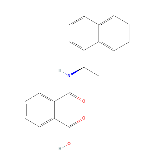 2-[[(1R)-1-naphthalen-1-ylethyl]carbamoyl]benzoic acid (CAS: 163438-05-9) - Chemical Structure and Molecular Formula 