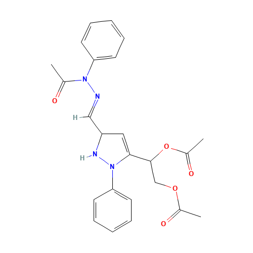 [2-acetyloxy-2-[5-[(E)-[acetyl(phenyl)hydrazinylidene]methyl]-2-phenyl-1,5-dihydropyrazol-3-yl]ethyl] acetate (CAS: 103405-38-5) - Related Chemical Product