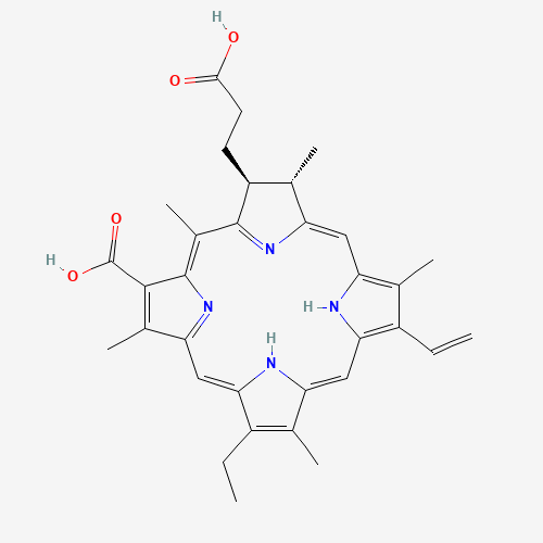 (17S,18S)-18-(2-carboxyethyl)-12-ethenyl-7-ethyl-3,8,13,17,20-pentamethyl-17,18,22,23-tetrahydroporphyrin-2-carboxylic acid (CAS: 550-52-7) - Related Chemical Product