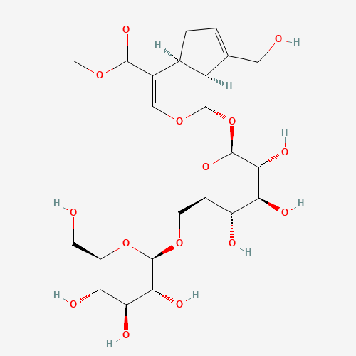 methyl (1S,4aS,7aS)-7-(hydroxymethyl)-1-[(2S,3R,4S,5S,6R)-3,4,5-trihydroxy-6-[[(2R,3R,4S,5S,6R)-3,4,5-trihydroxy-6-(hydroxymethyl)oxan-2-yl]oxymethyl]oxan-2-yl]oxy-1,4a,5,7a-tetrahydrocyclopenta[c]pyran-4-carboxylate (CAS: 29307-60-6) - Related Chemical Product