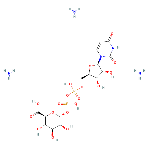azane;(2S,3S,4S,5R,6R)-6-[[[(2R,3S,4R,5R)-5-(2,4-dioxopyrimidin-1-yl)-3,4-dihydroxyoxolan-2-yl]methoxy-hydroxyphosphoryl]oxy-hydroxyphosphoryl]oxy-3,4,5-trihydroxyoxane-2-carboxylic acid (CAS: 78132-48-6) - Related Chemical Product