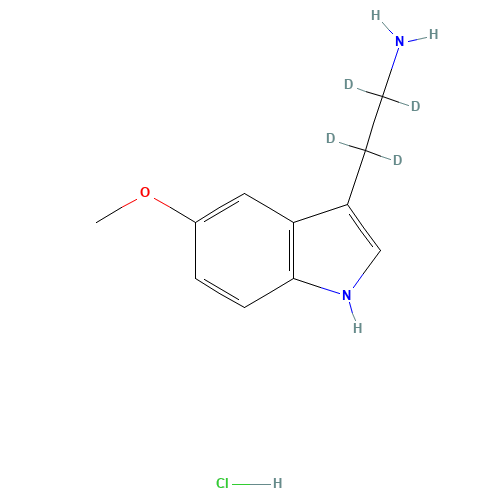 1,1,2,2-tetradeuterio-2-(5-methoxy-1H-indol-3-yl)ethanamine;hydrochloride (CAS: 66521-35-5) - Chemical Structure and Molecular Formula 