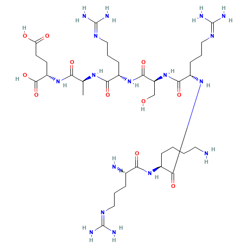 (2S)-2-[[(2S)-2-[[(2S)-2-[[(2S)-2-[[(2S)-2-[[(2S)-6-amino-2-[[(2S)-2-amino-5-(diaminomethylideneamino)pentanoyl]amino]hexanoyl]amino]-5-(diaminomethylideneamino)pentanoyl]amino]-3-hydroxypropanoyl]amino]-5-(diaminomethylideneamino)pentanoyl]amino]propanoy (CAS: 81187-14-6) - Related Chemical Product