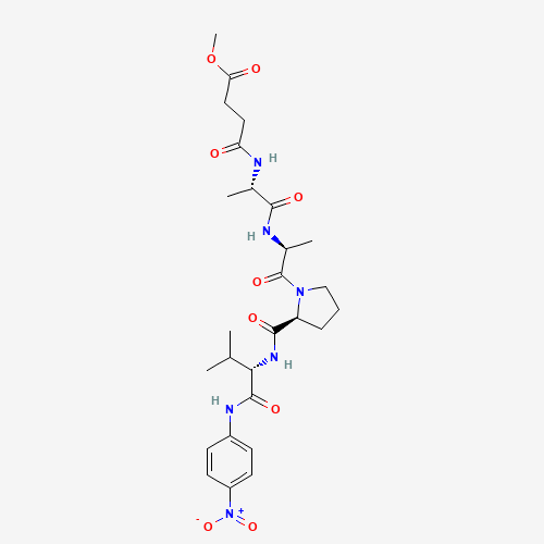methyl 4-[[(2S)-1-[[(2S)-1-[(2S)-2-[[(2S)-3-methyl-1-(4-nitroanilino)-1-oxobutan-2-yl]carbamoyl]pyrrolidin-1-yl]-1-oxopropan-2-yl]amino]-1-oxopropan-2-yl]amino]-4-oxobutanoate (CAS: 70967-90-7) - Related Chemical Product