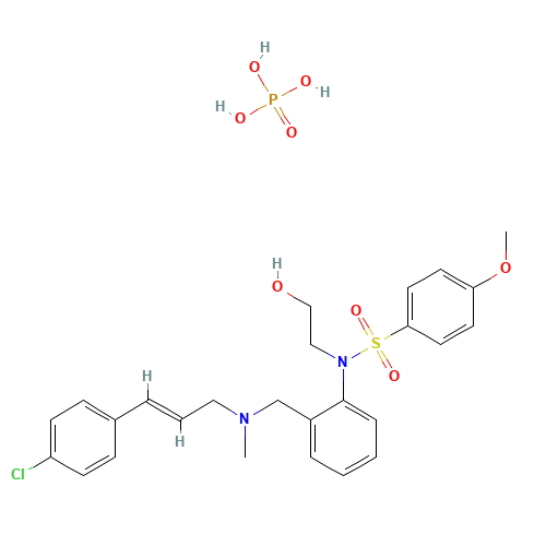 N-[2-[[[(E)-3-(4-chlorophenyl)prop-2-enyl]-methylamino]methyl]phenyl]-N-(2-hydroxyethyl)-4-methoxybenzenesulfonamide;phosphoric acid (CAS: 1188890-41-6) - Related Chemical Product