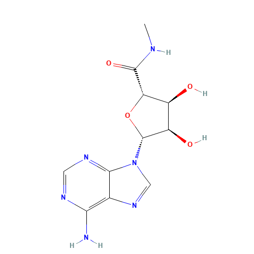 (2S,3S,4R,5R)-5-(6-aminopurin-9-yl)-3,4-dihydroxy-N-methyloxolane-2-carboxamide (CAS: 35788-27-3) - Chemical Structure and Molecular Formula 