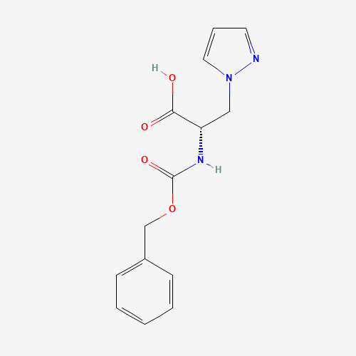 (2S)-2-(phenylmethoxycarbonylamino)-3-pyrazol-1-ylpropanoic acid (CAS: 20945-53-3) - Chemical Structure and Molecular Formula 