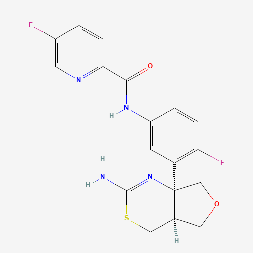 N-[3-[(4aS,7aS)-2-amino-4,4a,5,7-tetrahydrofuro[3,4-d][1,3]thiazin-7a-yl]-4-fluorophenyl]-5-fluoropyridine-2-carboxamide (CAS: 1262036-50-9) - Related Chemical Product
