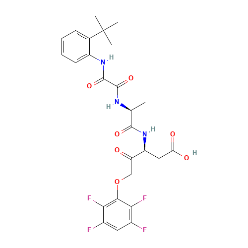 (3S)-3-[[(2S)-2-[[2-(2-tert-butylanilino)-2-oxoacetyl]amino]propanoyl]amino]-4-oxo-5-(2,3,5,6-tetrafluorophenoxy)pentanoic acid (CAS: 254750-02-2) - Related Chemical Product