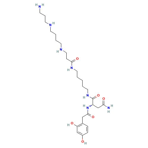 (2S)-N-[5-[3-[4-(3-aminopropylamino)butylamino]propanoylamino]pentyl]-2-[[2-(2,4-dihydroxyphenyl)acetyl]amino]butanediamide (CAS: 112163-33-4) - Related Chemical Product