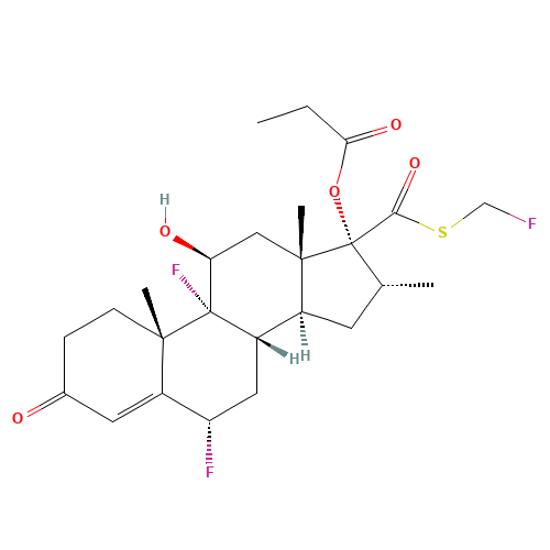 [(6S,8S,9R,10S,11S,13S,14S,16R,17R)-6,9-difluoro-17-(fluoromethylsulfanylcarbonyl)-11-hydroxy-10,13,16-trimethyl-3-oxo-1,2,6,7,8,11,12,14,15,16-decahydrocyclopenta[a]phenanthren-17-yl] propanoate (CAS: 105613-90-9) - Related Chemical Product
