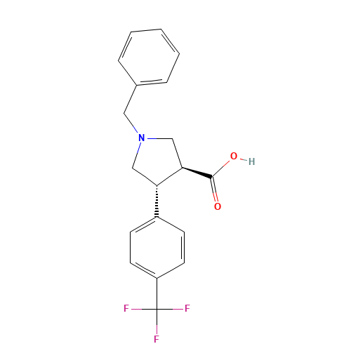 (3S,4R)-1-benzyl-4-[4-(trifluoromethyl)phenyl]pyrrolidine-3-carboxylic acid (CAS: 1263281-88-4) - Related Chemical Product