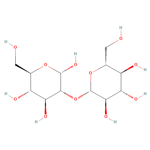 (2S,3R,4S,5S,6R)-6-(hydroxymethyl)-3-[(2S,3R,4S,5S,6R)-3,4,5-trihydroxy-6-(hydroxymethyl)oxan-2-yl]oxyoxane-2,4,5-triol (CAS: 20880-64-2) - Chemical Structure and Molecular Formula 