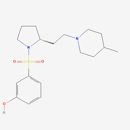 3-[(2R)-2-[2-(4-methylpiperidin-1-yl)ethyl]pyrrolidin-1-yl]sulfonylphenol (CAS: 201038-74-6) - Related Chemical Product