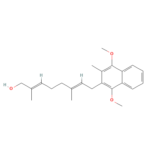 (2E,6E)-8-(1,4-dimethoxy-3-methylnaphthalen-2-yl)-2,6-dimethylocta-2,6-dien-1-ol (CAS: 94828-05-4) - Related Chemical Product