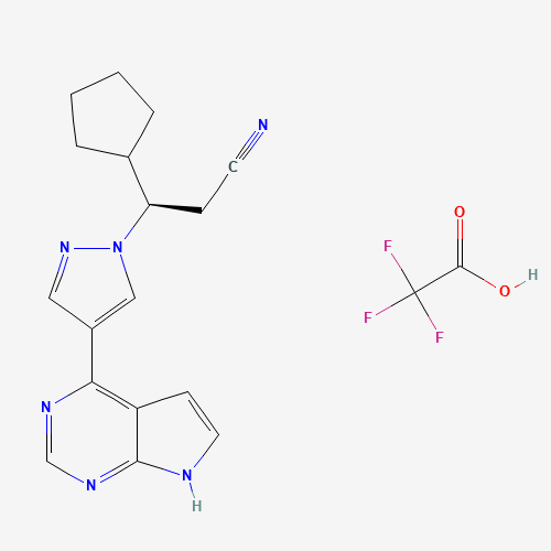 (3R)-3-cyclopentyl-3-[4-(7H-pyrrolo[2,3-d]pyrimidin-4-yl)pyrazol-1-yl]propanenitrile;2,2,2-trifluoroacetic acid (CAS: 941678-50-8) - Related Chemical Product