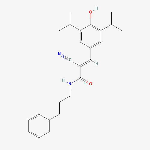 (E)-2-cyano-3-[4-hydroxy-3,5-di(propan-2-yl)phenyl]-N-(3-phenylpropyl)prop-2-enamide (CAS: 168835-82-3) - Related Chemical Product