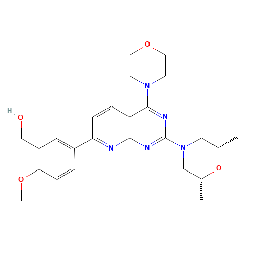 [5-[2-[(2R,6S)-2,6-dimethylmorpholin-4-yl]-4-morpholin-4-ylpyrido[2,3-d]pyrimidin-7-yl]-2-methoxyphenyl]methanol (CAS: 938440-64-3) - Related Chemical Product
