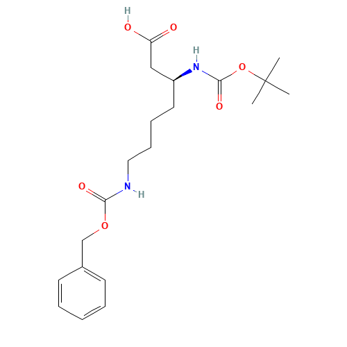 (3S)-3-[(2-methylpropan-2-yl)oxycarbonylamino]-7-(phenylmethoxycarbonylamino)heptanoic acid (CAS: 346694-77-7) - Related Chemical Product