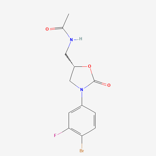 N-[[(5S)-3-(4-bromo-3-fluorophenyl)-2-oxo-1,3-oxazolidin-5-yl]methyl]acetamide (CAS: 856677-05-9) - Related Chemical Product