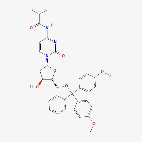 N-[1-[(2R,4S,5R)-5-[[bis(4-methoxyphenyl)-phenylmethoxy]methyl]-4-hydroxyoxolan-2-yl]-2-oxopyrimidin-4-yl]-2-methylpropanamide (CAS: 100898-62-2) - Related Chemical Product