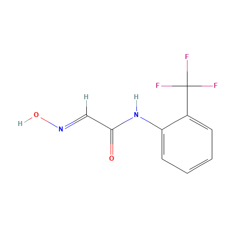 (2E)-2-hydroxyimino-N-[2-(trifluoromethyl)phenyl]acetamide (CAS: 444-93-9) - Chemical Structure and Molecular Formula 