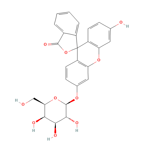 3'-hydroxy-6'-[(2S,3R,4S,5R,6R)-3,4,5-trihydroxy-6-(hydroxymethyl)oxan-2-yl]oxyspiro[2-benzofuran-3,9'-xanthene]-1-one (CAS: 102286-67-9) - Related Chemical Product