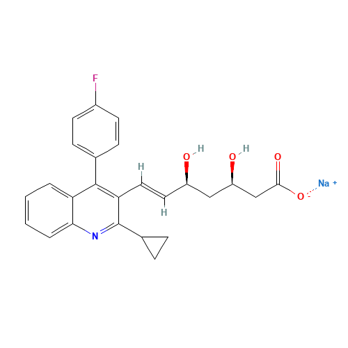 sodium;(E,3R,5S)-7-[2-cyclopropyl-4-(4-fluorophenyl)quinolin-3-yl]-3,5-dihydroxyhept-6-enoate (CAS: 574705-92-3) - Related Chemical Product