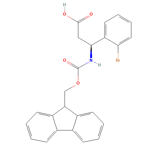 (3S)-3-(2-bromophenyl)-3-(9H-fluoren-9-ylmethoxycarbonylamino)propanoic acid (CAS: 507472-17-5) - Related Chemical Product