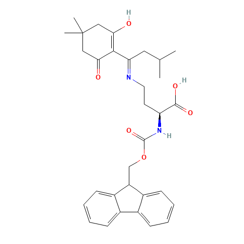 (2S)-4-[[1-(4,4-dimethyl-2,6-dioxocyclohexylidene)-3-methylbutyl]amino]-2-(9H-fluoren-9-ylmethoxycarbonylamino)butanoic acid (CAS: 607366-21-2) - Related Chemical Product
