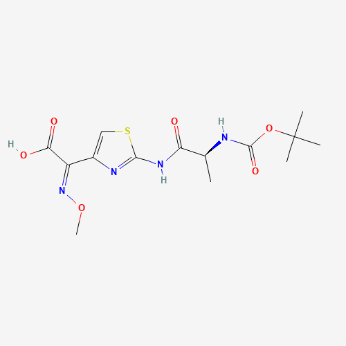 (2E)-2-methoxyimino-2-[2-[[(2S)-2-[(2-methylpropan-2-yl)oxycarbonylamino]propanoyl]amino]-1,3-thiazol-4-yl]acetic acid (CAS: 88970-81-4) - Related Chemical Product