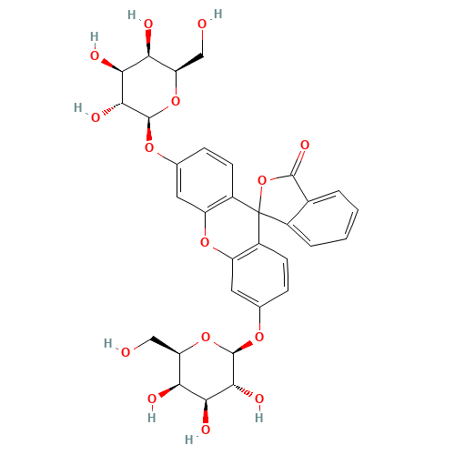 3',6'-bis[[(2S,3R,4S,5R,6R)-3,4,5-trihydroxy-6-(hydroxymethyl)oxan-2-yl]oxy]spiro[2-benzofuran-3,9'-xanthene]-1-one (CAS: 17817-20-8) - Related Chemical Product