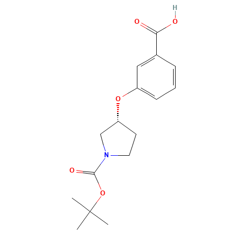 3-[(3R)-1-[(2-methylpropan-2-yl)oxycarbonyl]pyrrolidin-3-yl]oxybenzoic acid (CAS: 222987-19-1) - Related Chemical Product