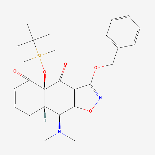 (4aS,8aS,9S)-4a-[tert-butyl(dimethyl)silyl]oxy-9-(dimethylamino)-3-phenylmethoxy-8a,9-dihydro-8H-benzo[f][1,2]benzoxazole-4,5-dione (CAS: 852821-06-8) - Related Chemical Product