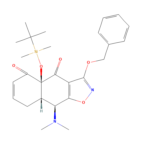 (4aS,8aS,9S)-4a-[tert-butyl(dimethyl)silyl]oxy-9-(dimethylamino)-3-phenylmethoxy-8a,9-dihydro-8H-benzo[f][1,2]benzoxazole-4,5-dione (CAS: 852821-06-8) - Related Chemical Product