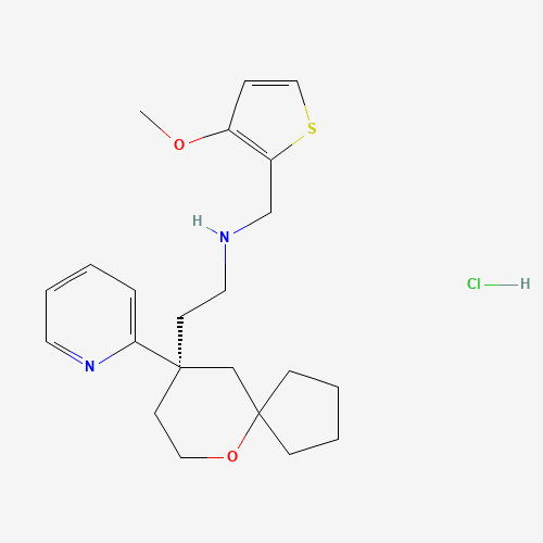 N-[(3-methoxythiophen-2-yl)methyl]-2-[(9R)-9-pyridin-2-yl-6-oxaspiro[4.5]decan-9-yl]ethanamine;hydrochloride (CAS: 1401031-39-7) - Related Chemical Product