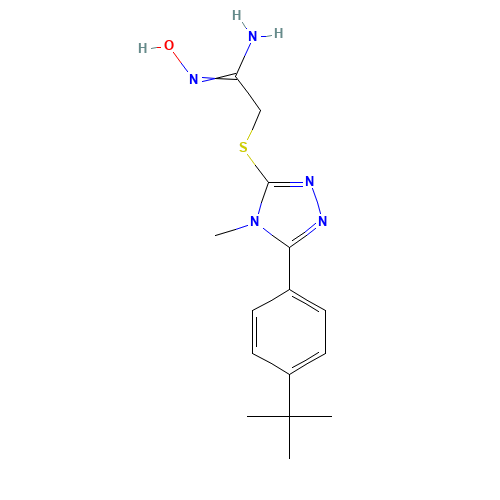 2-[[5-(4-tert-butylphenyl)-4-methyl-1,2,4-triazol-3-yl]sulfanyl]-N'-hydroxyethanimidamide (CAS: 261704-26-1) - Related Chemical Product